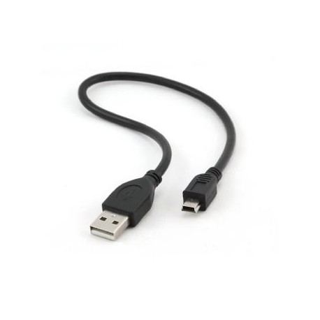 Kabel USB A-MINI 5PM 2.0 30cm HQ, zlac kontakty