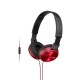 SONY sluchátka MDR-ZX310AP, handsfree, červené