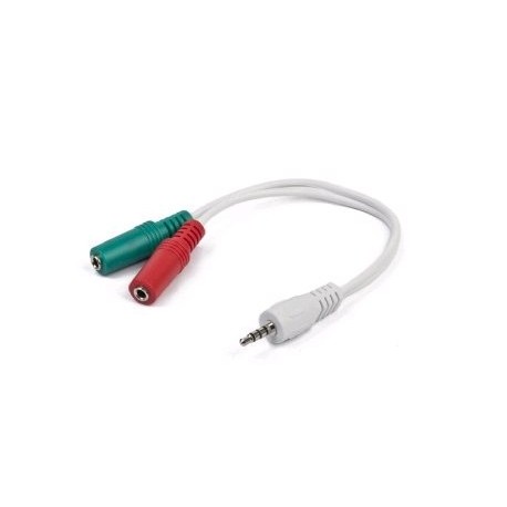 Gembird kabelová rozdvojka jack 3,5mm (4 pólový) na 2x3,5mm M/F, 10cm, audio