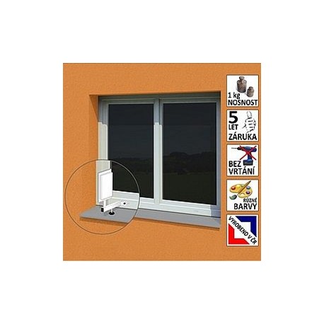 Anténní držák malý na plastové okno "L", délka 17,5 cm, výška 25 cm, d20mm