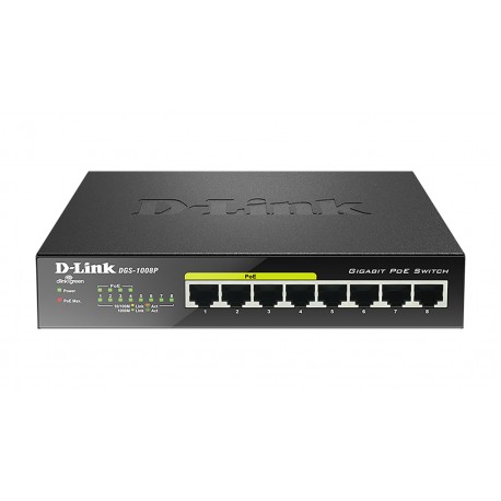 D-Link DGS-1008P 8x 1000 Desktop Switch,4PoE port