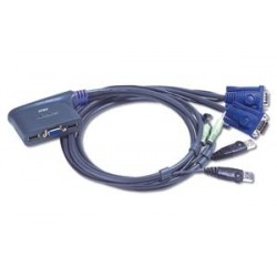 Aten 2-port KVM USB mini, 1,8 m kabely audio,